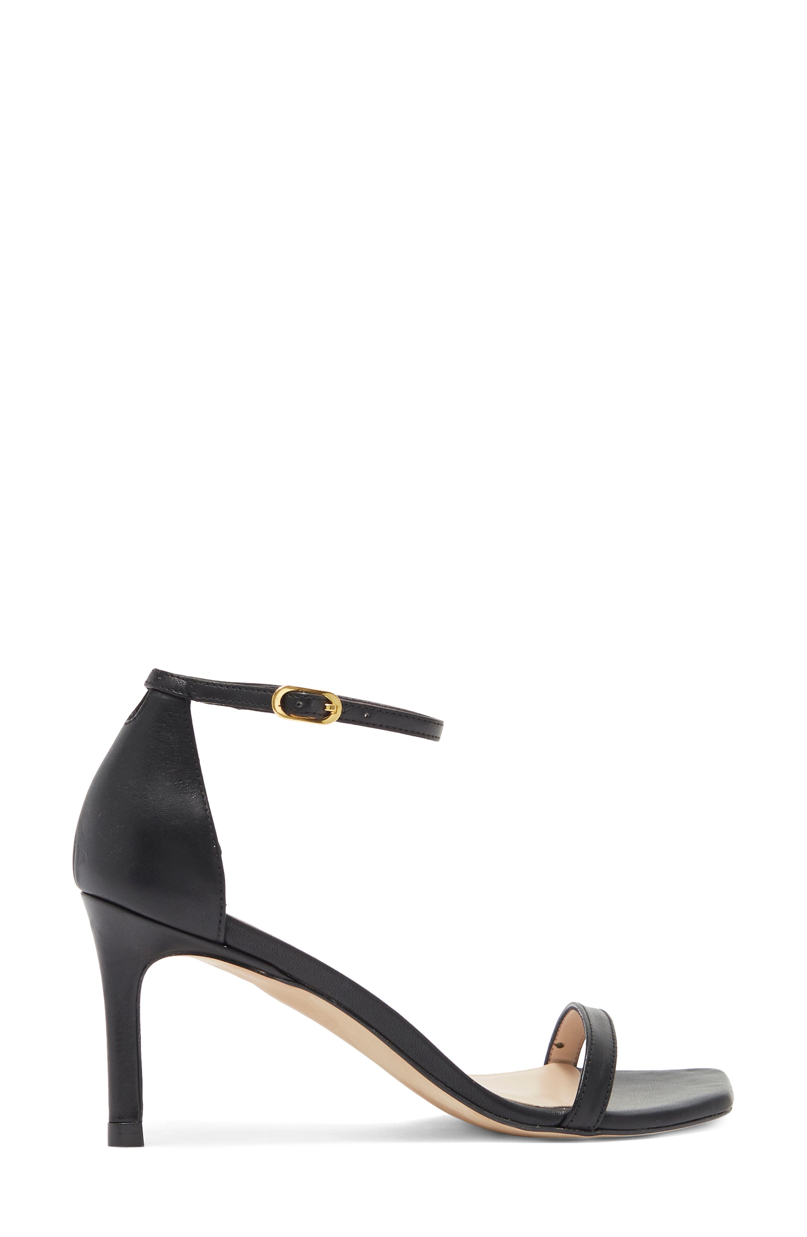 Stuart Weitzman Amelina Ankle Strap Sandal, Alternate, color, Black