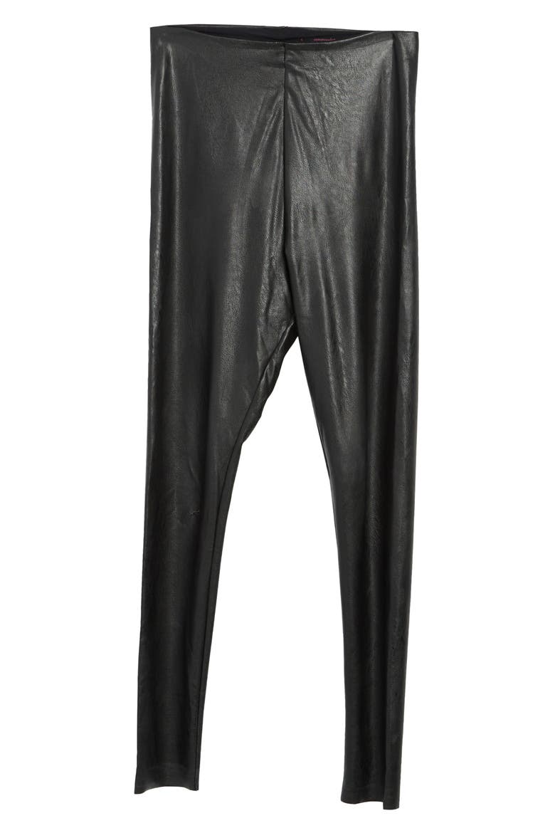 Control Top Faux Leather Leggings, Alternate, color, ESPRESSO