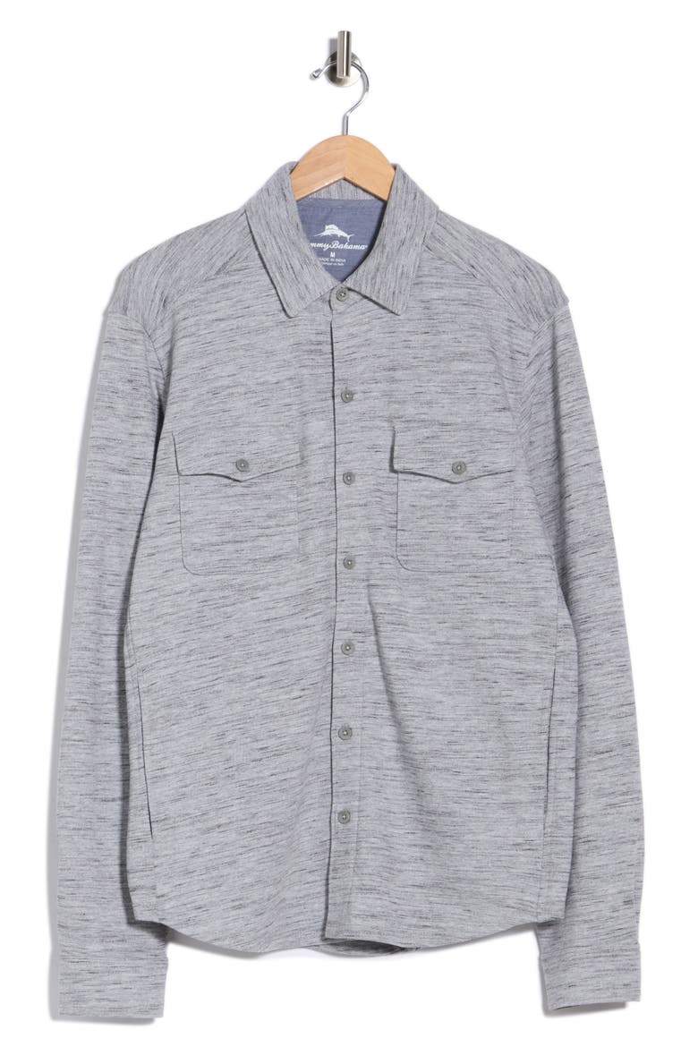 Costa Mira CPO Button Up Shirt, Main, color, SILVER STREAK