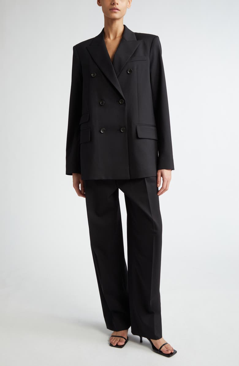 Maria McManus Billiet Double Breasted Stretch Twill Blazer, Alternate, color, 