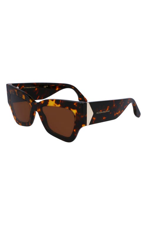 Victoria Beckham 52mm V Plaque Butterfly Sunglasses In Brown