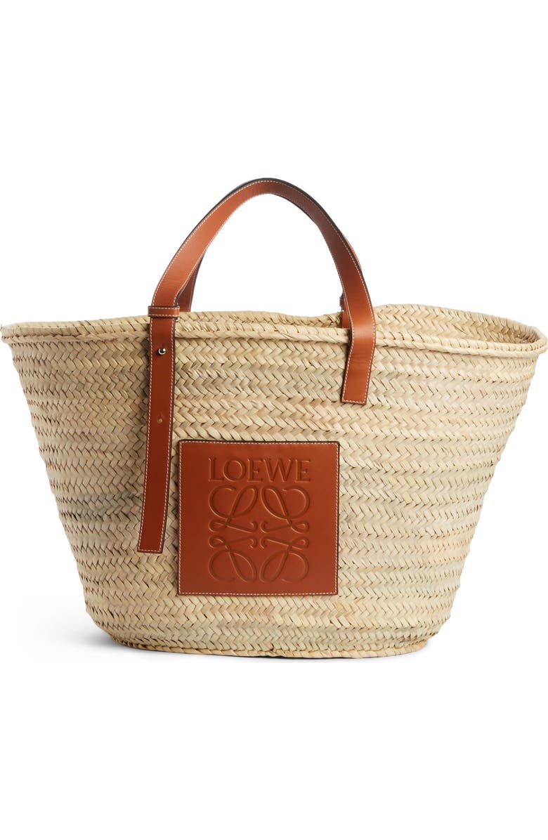 Loewe Large Logo Straw Tote, Main, color,