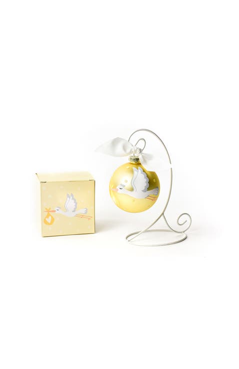 Stork Sighting Glass Ornament with Stand