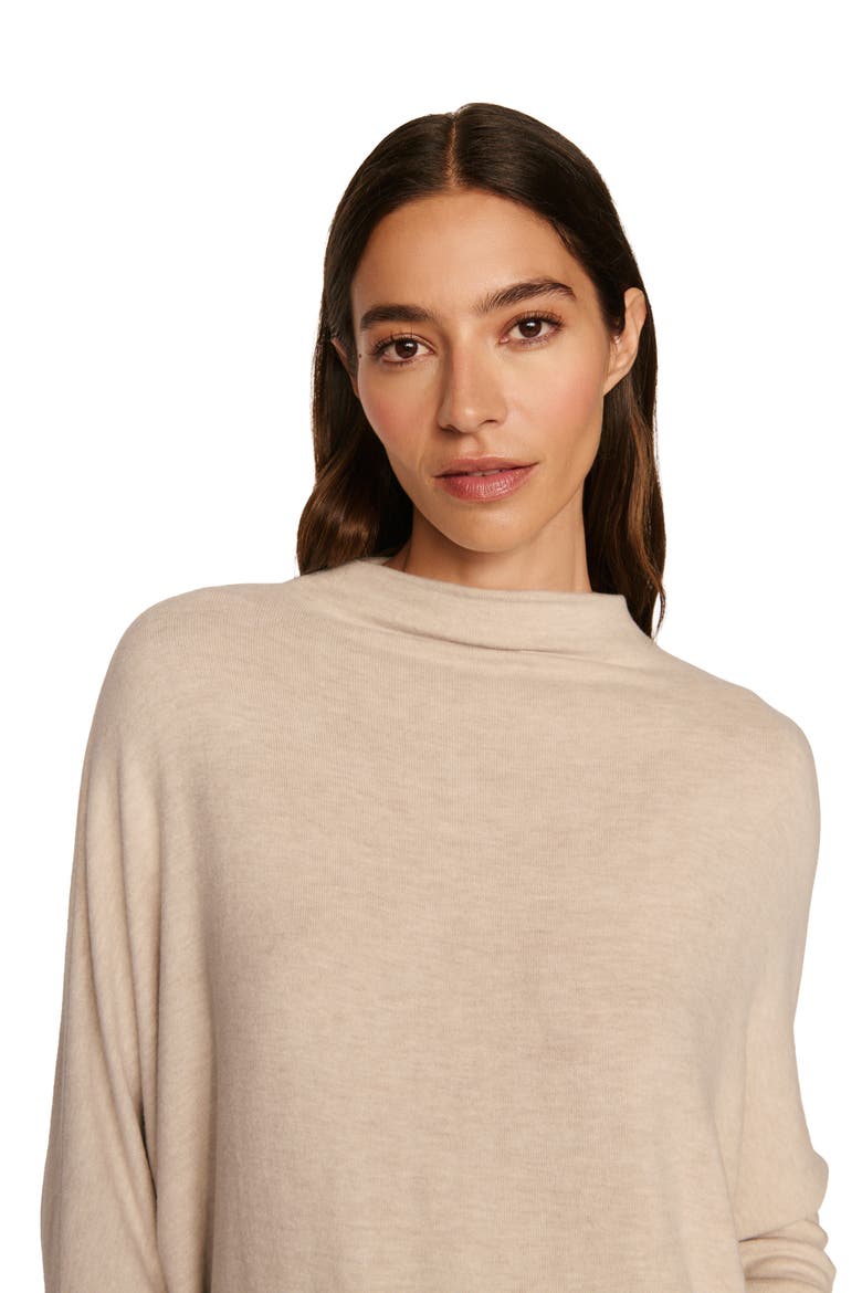 Cozy Time Mock Neck Pullover, Alternate, color, HEATHER FRENCH OAK