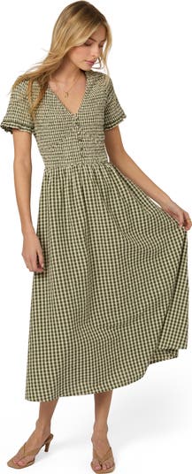 Nobody's Child Eliza Check Midi Dress | Nordstrom