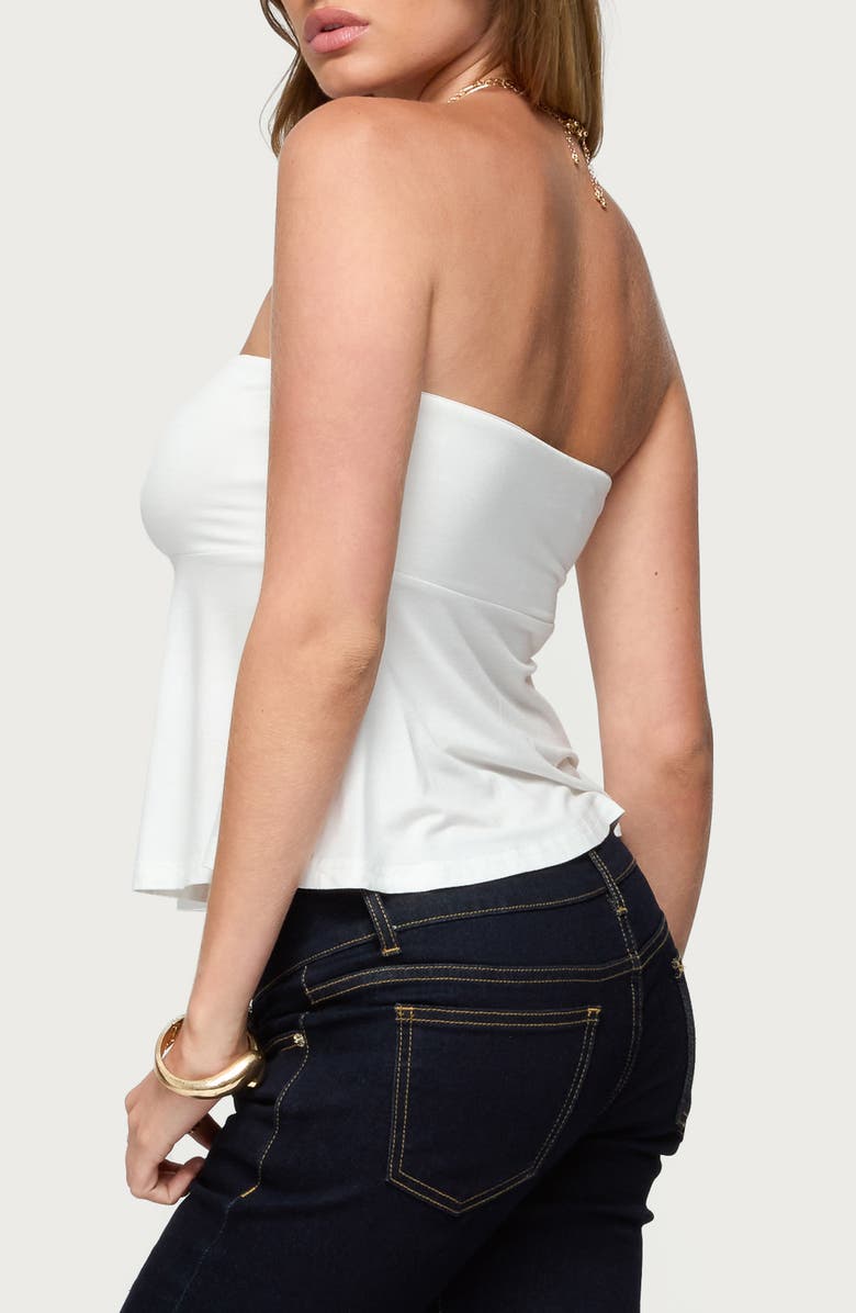 EDIKTED Beaux Strapless Babydoll Top, Alternate, color, White