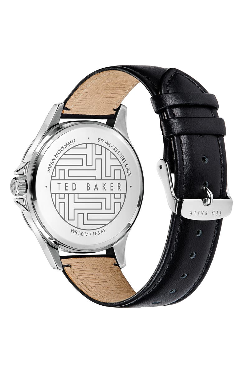 Ted Baker London Northn Leather Strap Watch, 43mm, Alternate, color,