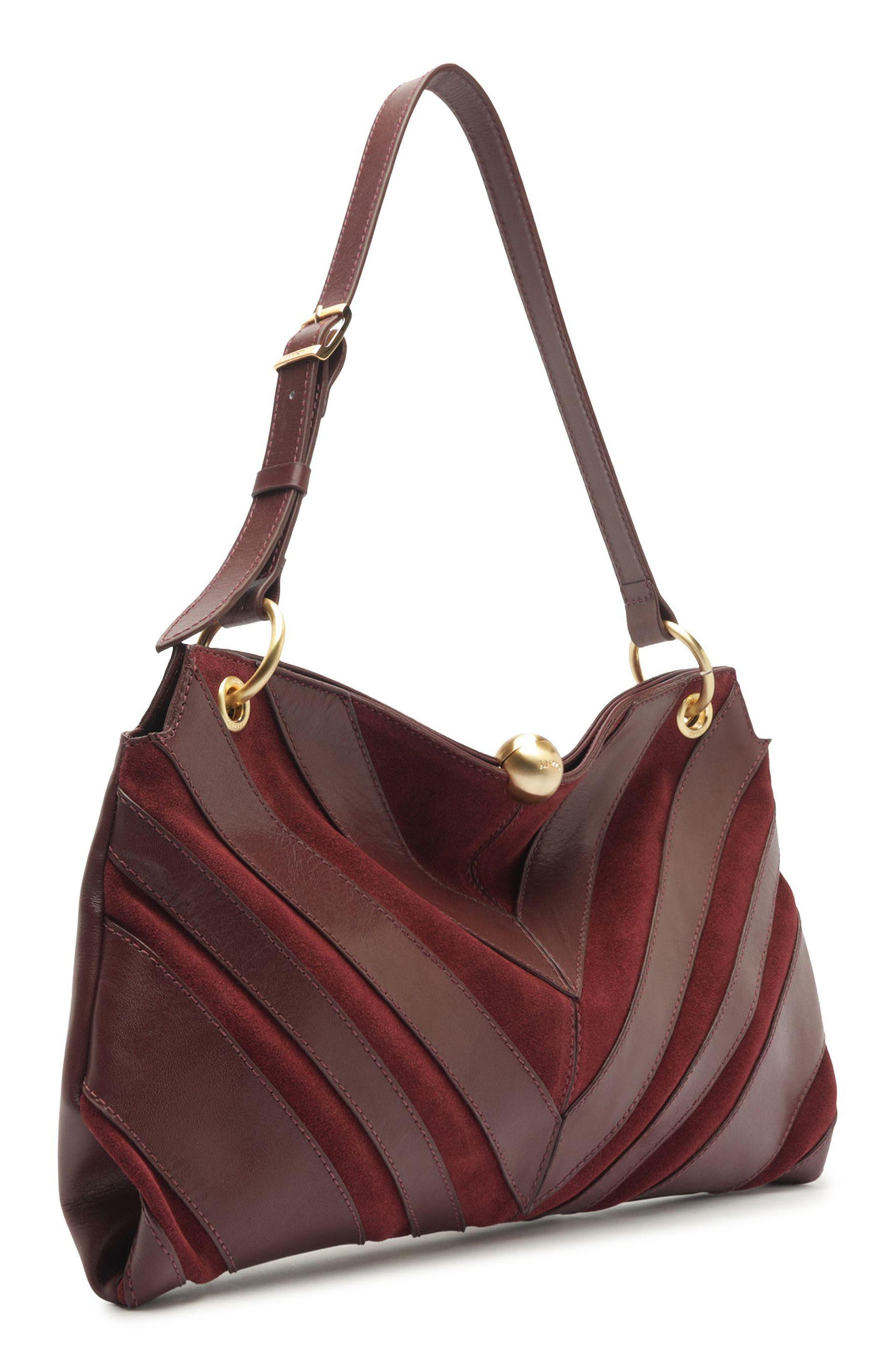 Aurora Medium Leather Shoulder Bag, Alternate, color, FRESH RUBY