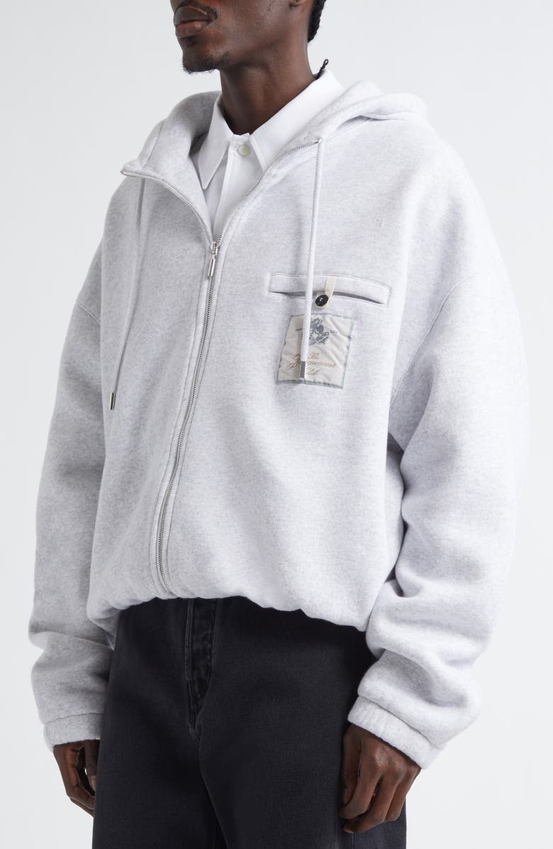 Jacquemus Le Hoodie Torneo Club Logo Patch Cotton Hoodie, Alternate, color,