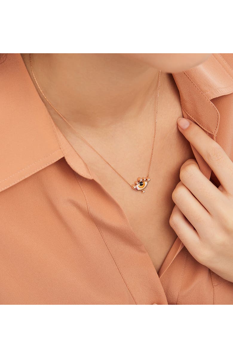 LITO Russe Petit Ambre Diamond Pendant Necklace, Alternate, color, Amber