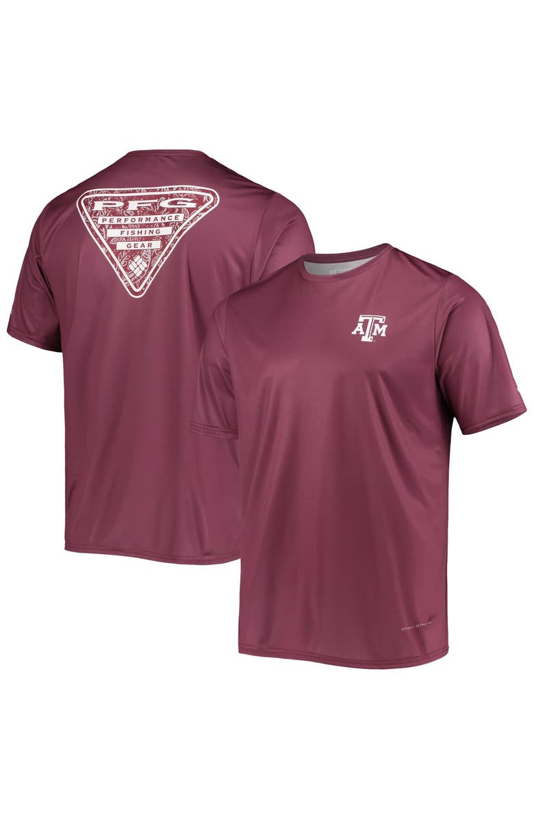 Columbia Men's Columbia Maroon Texas A&M Aggies Terminal Tackle Omni-Shade T-Shirt, Main, color,
