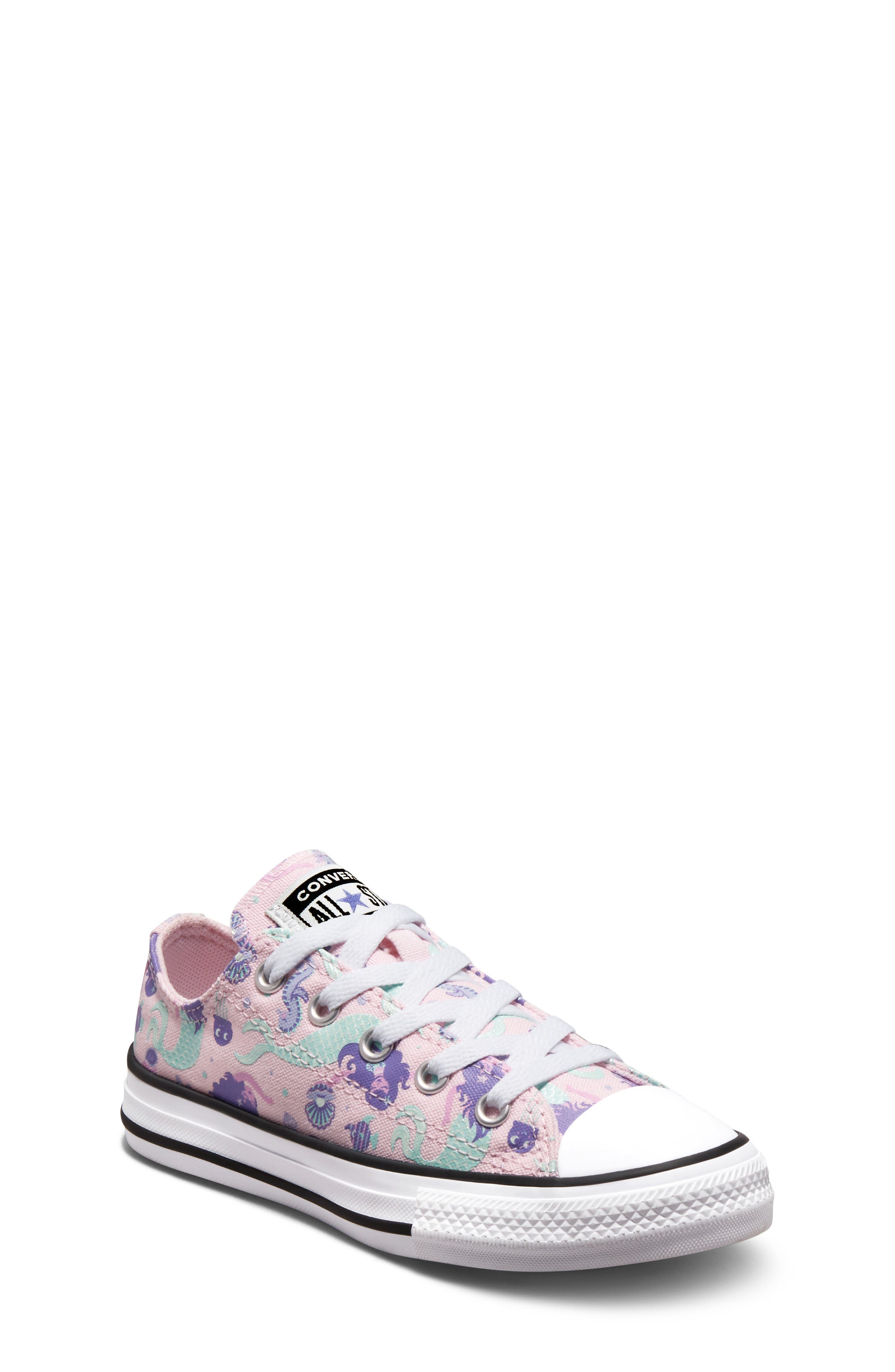Chuck Taylor® All Star® Mermaid Low Top Sneaker, Main, color, PINK FOAM/ WILD LILAC
