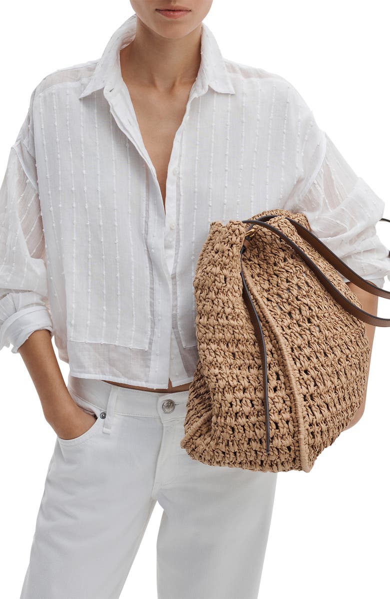 rag & bone Marin Combo Button-Up Shirt, Alternate, color, White