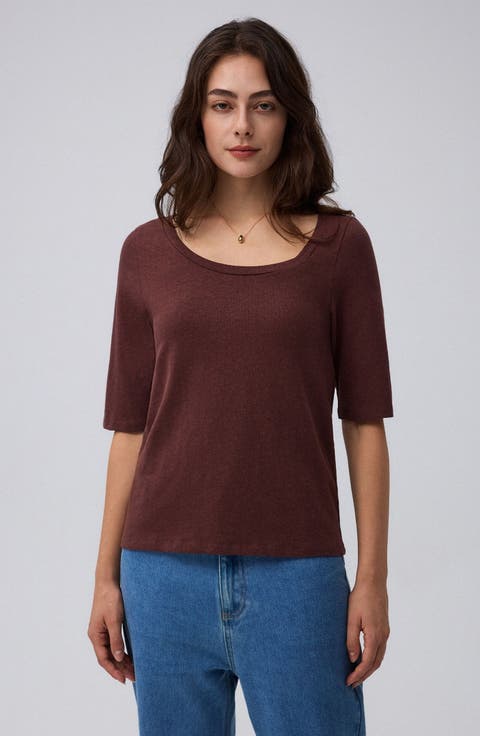Hemp Essentials Asymmetrical Neckline Tee