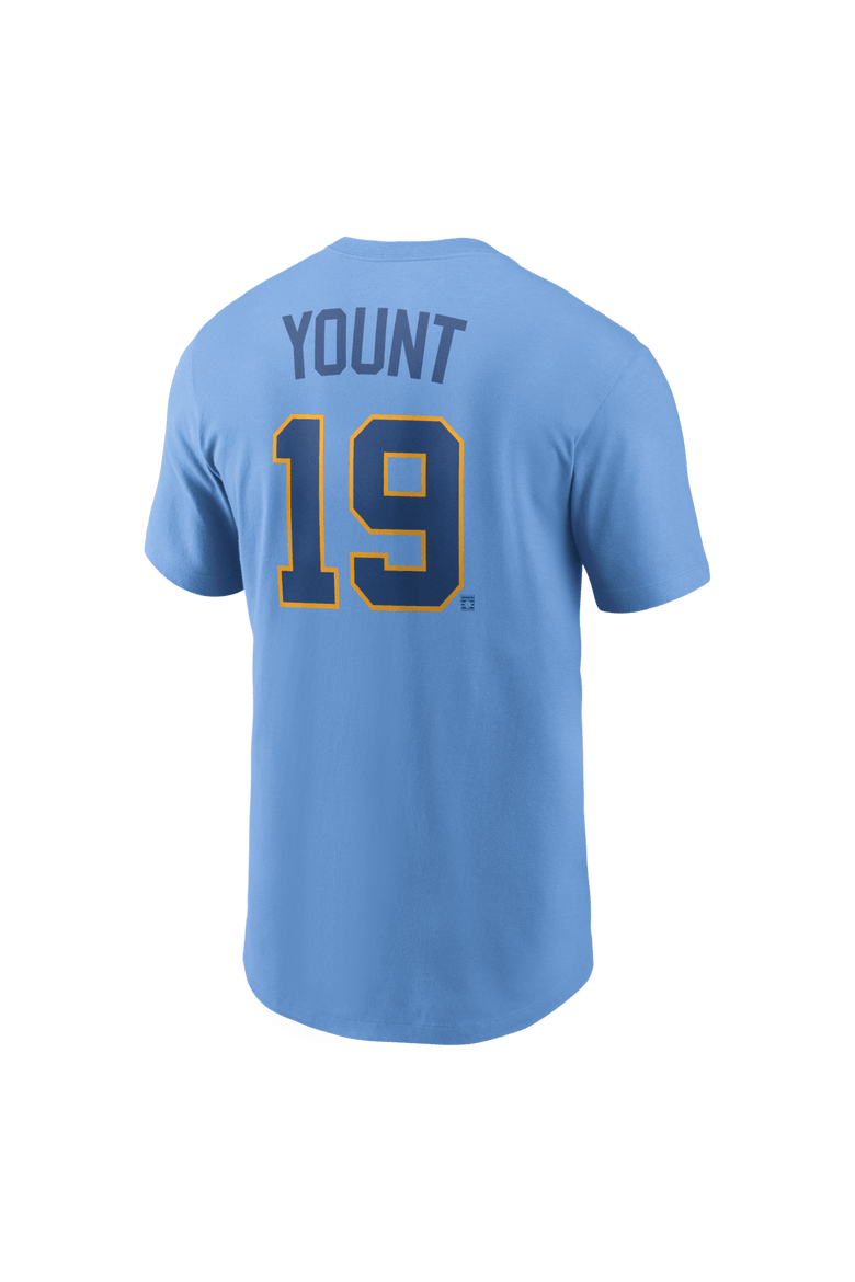 Men's Nike Robin Yount Powder Blue Milwaukee Brewers Cooperstown Collection Name & Number T-Shirt, Alternate, color, Powder Blue