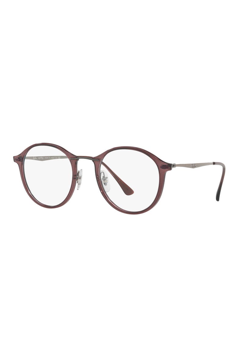 47mm Round Optical Glasses, Alternate, color, BORDEAUX