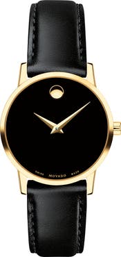 Movado Leather Strap Watch, 28mm