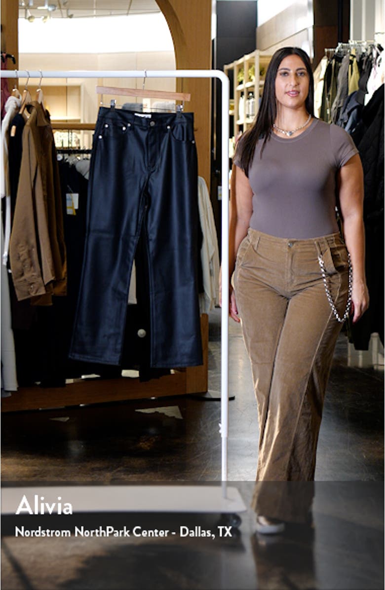 Shy Girl High Waist Faux Leather Flare Pants, sales video thumbnail