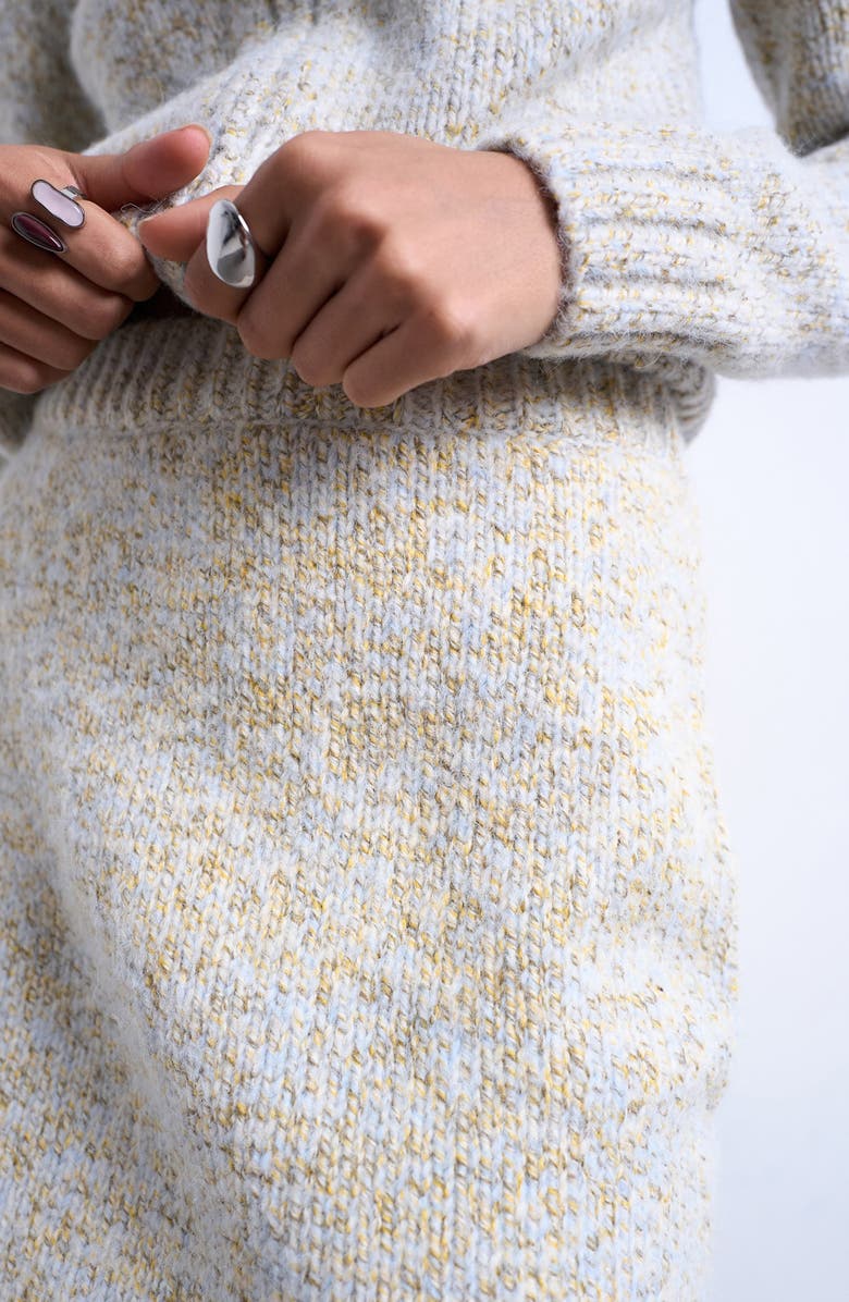 Topshop Twist Yarn Miniskirt, Alternate, color, Light Blue Multi