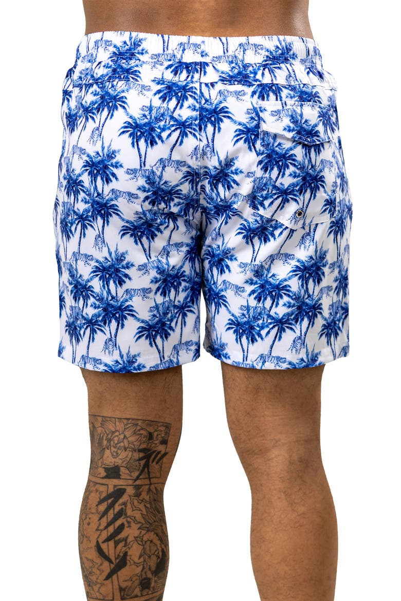 Swim Marthyr Print Swim Trunks, Alternate, color, BLUE