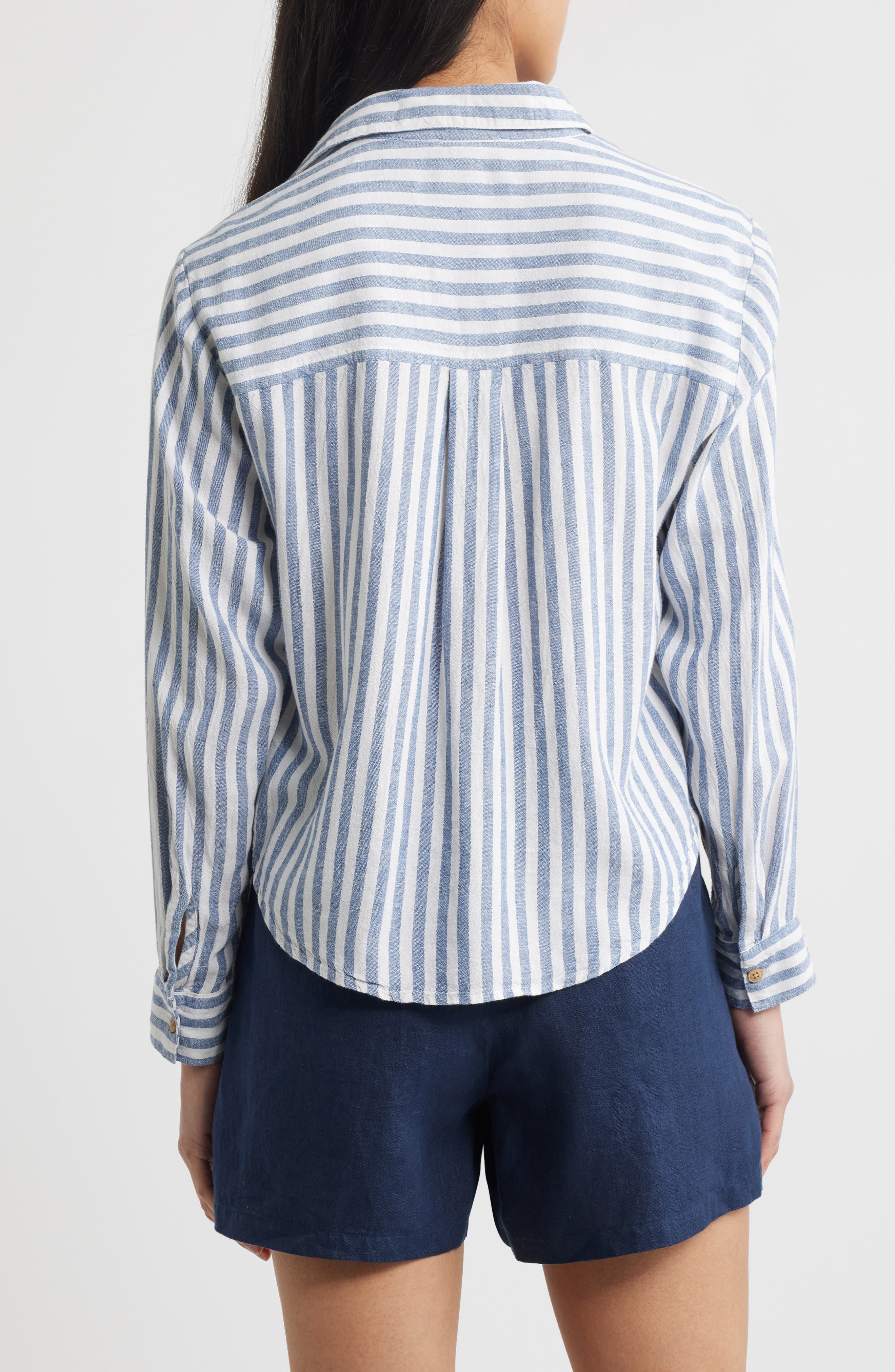 Vivica Stripe Twist Hem Button-Up Shirt - image 5