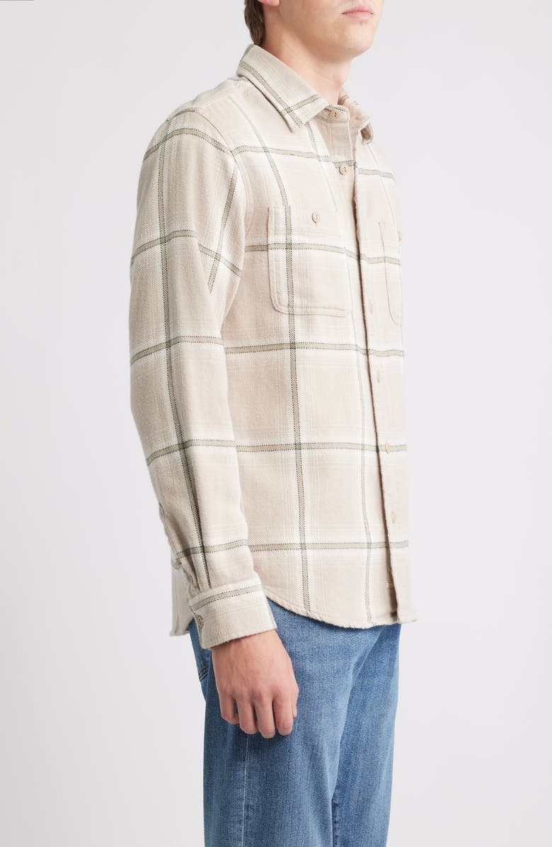 Schott NYC Plaid Flannel Button-Up Work Shirt, Alternate, color, Sand