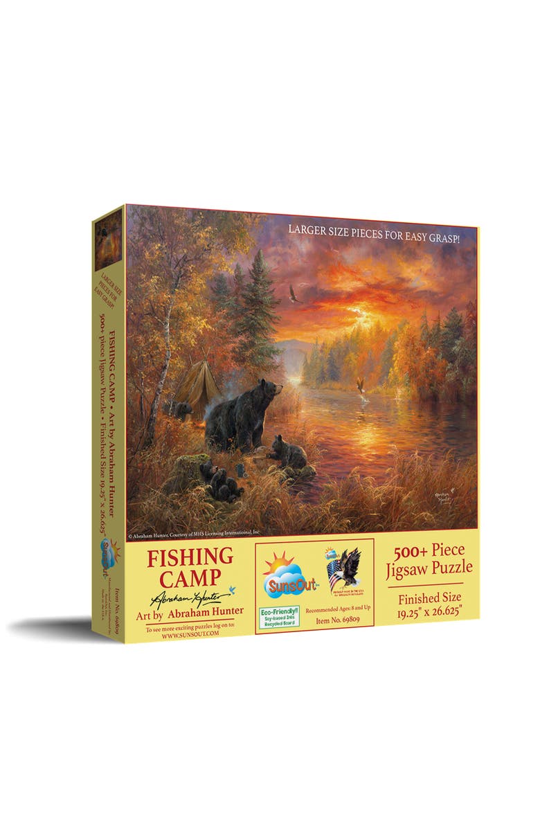 Sunsout Fishing Camp 500 piece Jigsaw Puzzle for Adults Large Pieces, Main, color, Multicolor