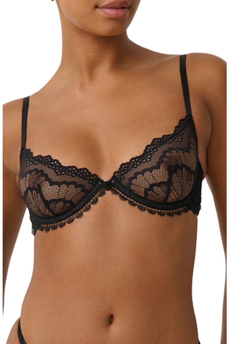 Belverdere Lace Underwire Bra, Main, color, BLACK