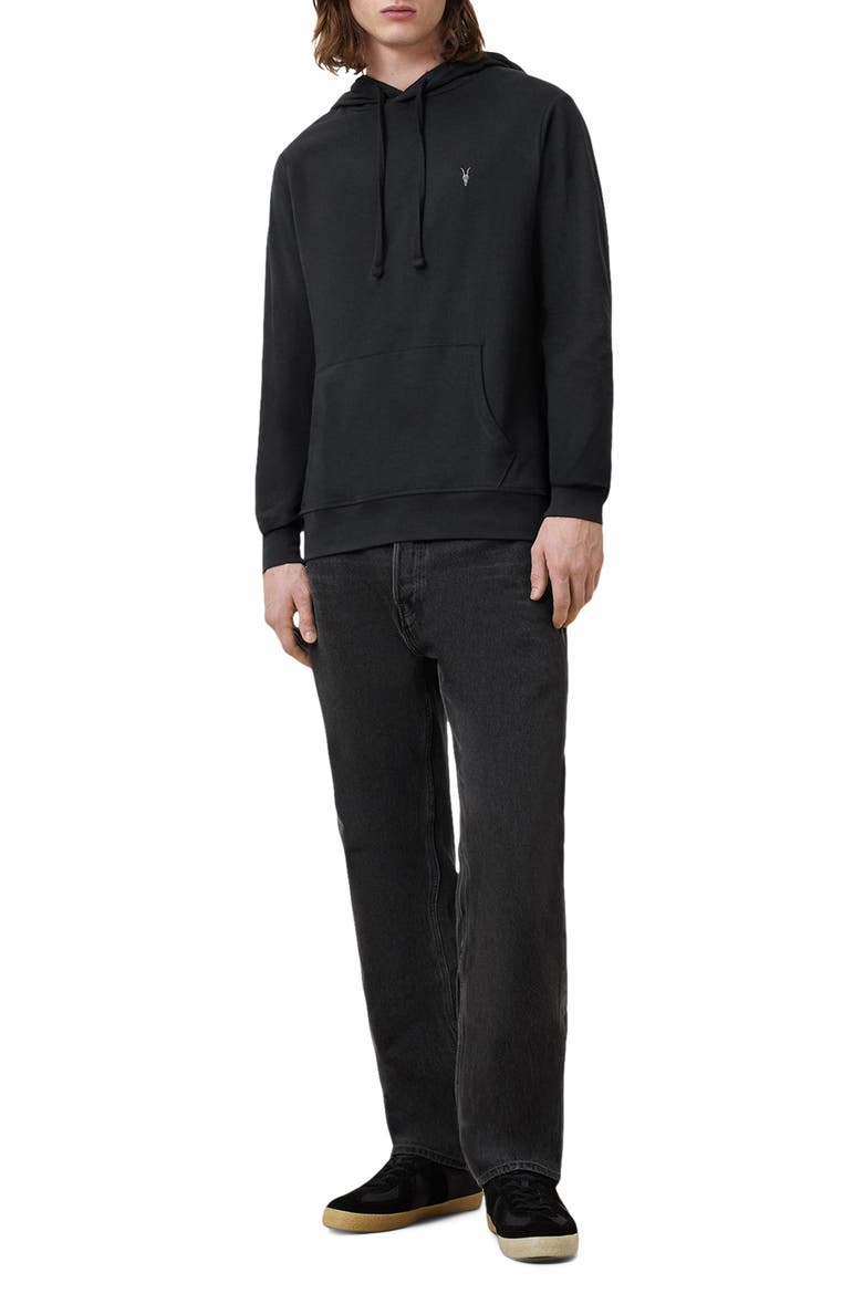 Brace Brushed Cotton Hoodie, Alternate, color, JET BLACK