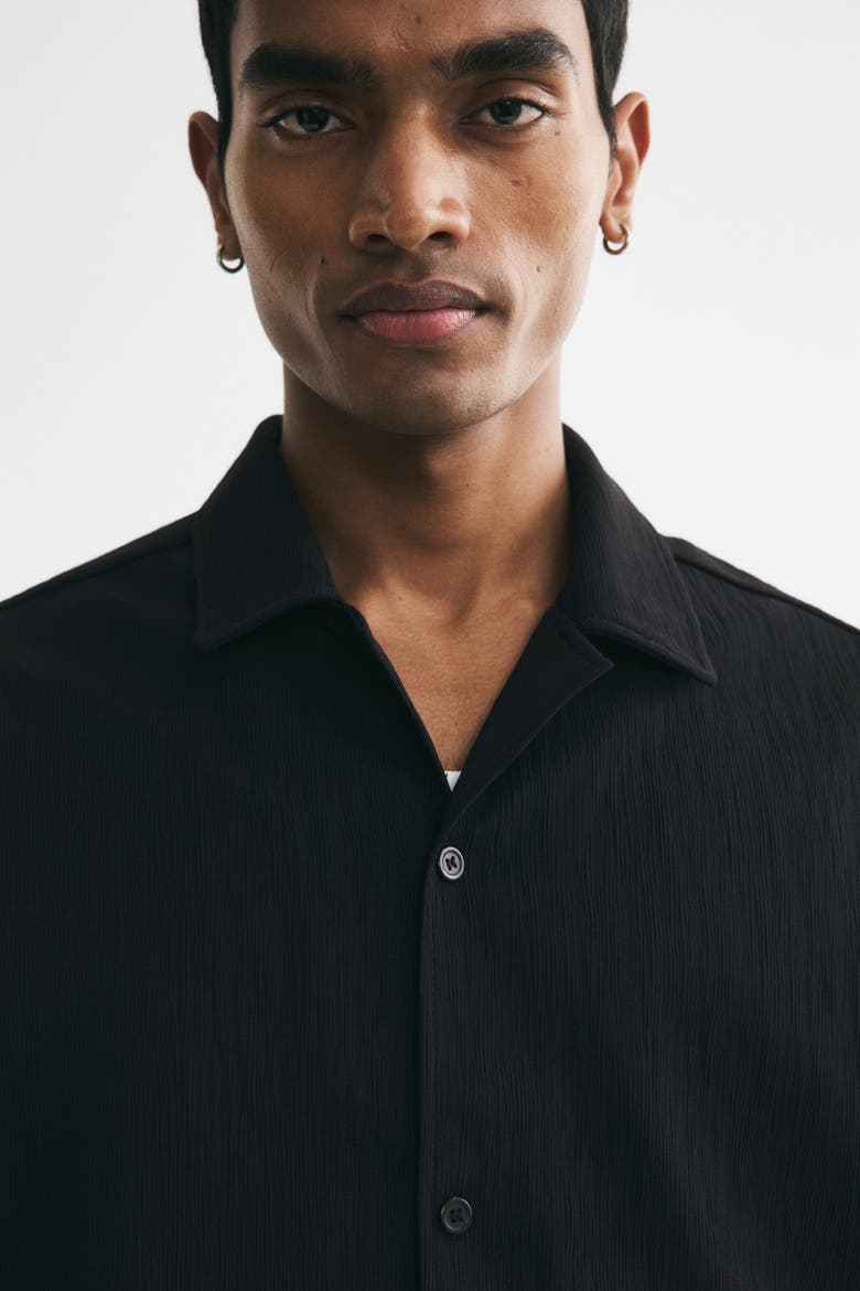 Relaxed-fit Resort Shirt, Alternate, color, Black