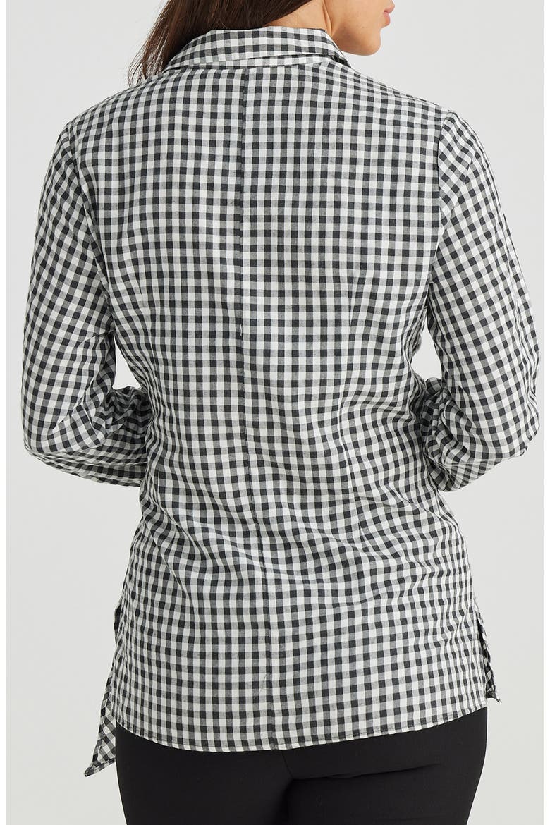 Nova Long Sleeve Check Print Cotton Shirt, Alternate, color, BLACK