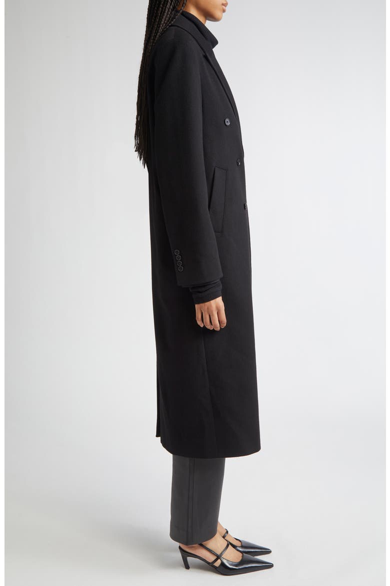 Rosco Double Breasted Wool & Cashmere Coat, Alternate, color, BLACK