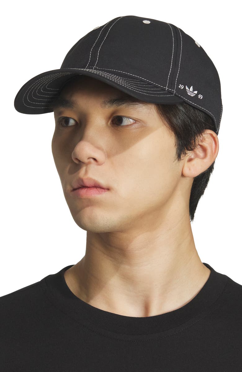 adidas Stealth Strap Back Baseball Cap, Alternate, color, Black/ Off White