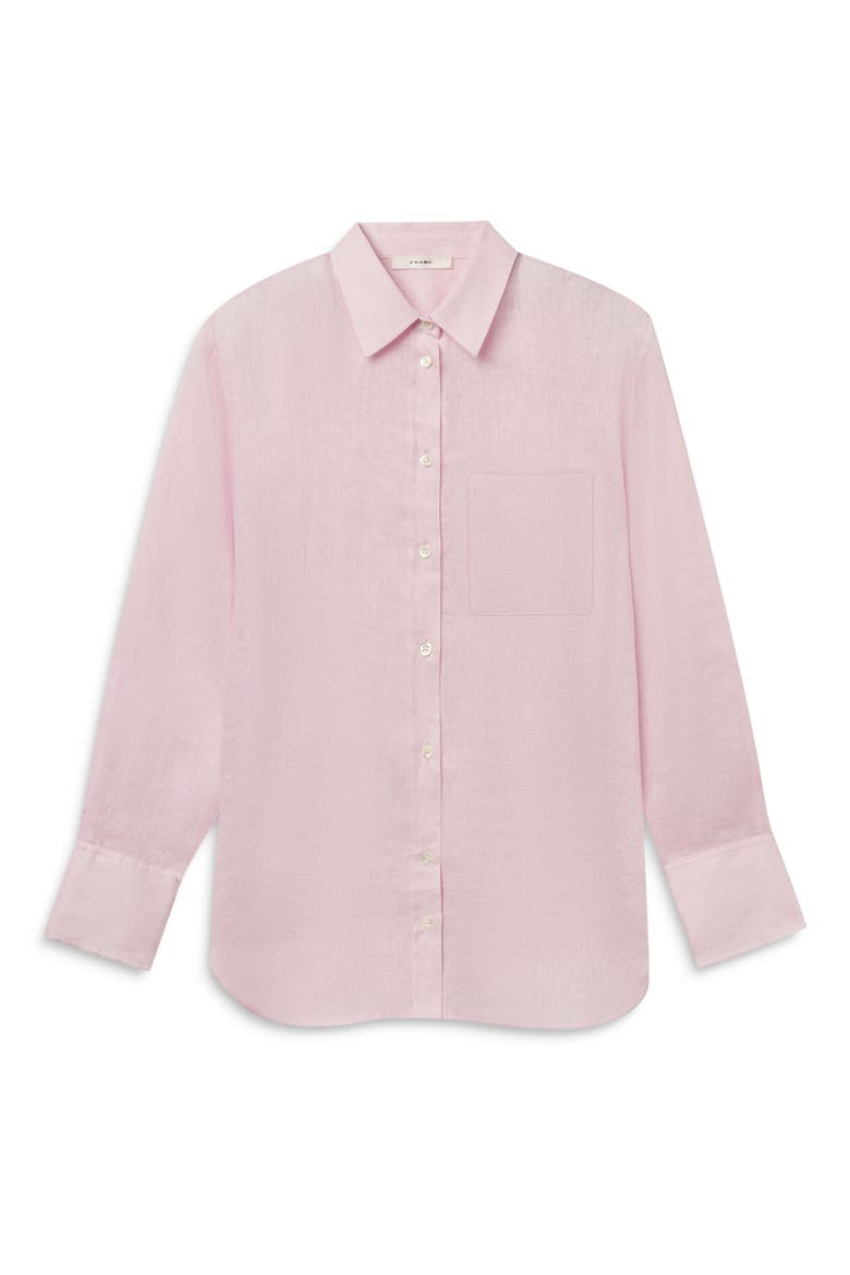 The Boy Linen Button-Up Shirt, Alternate, color, BUBBLE GUM