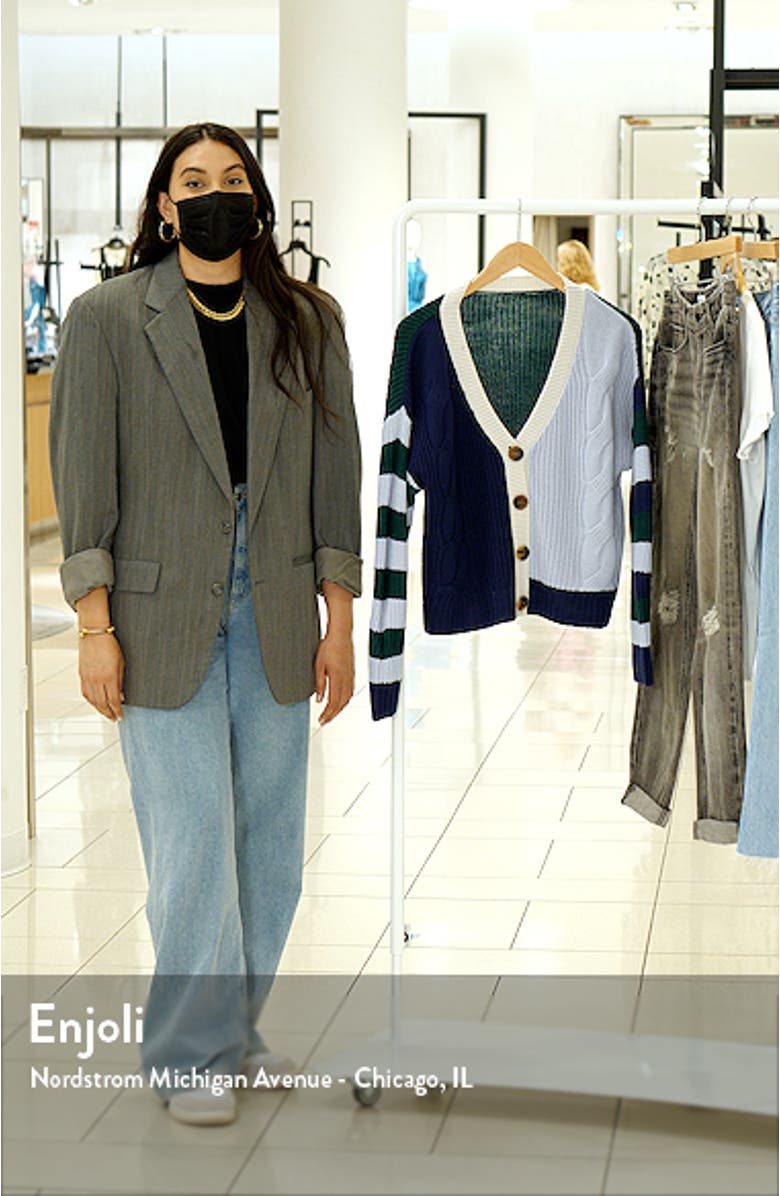Colrblock Stripe Sleeve Cardigan, sales video thumbnail