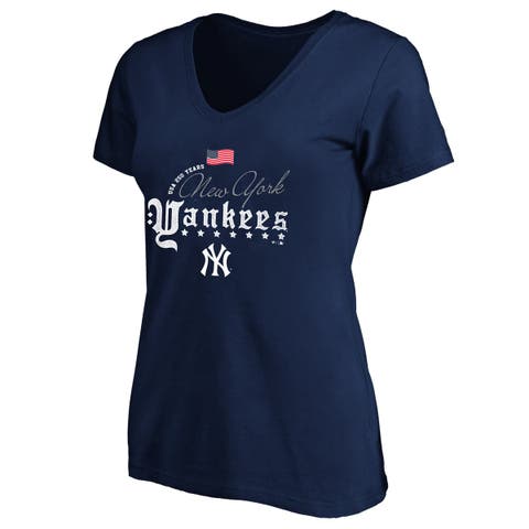 Women's Fanatics Navy New York Yankees USA 250 Years Plus Size V-Neck T-Shirt