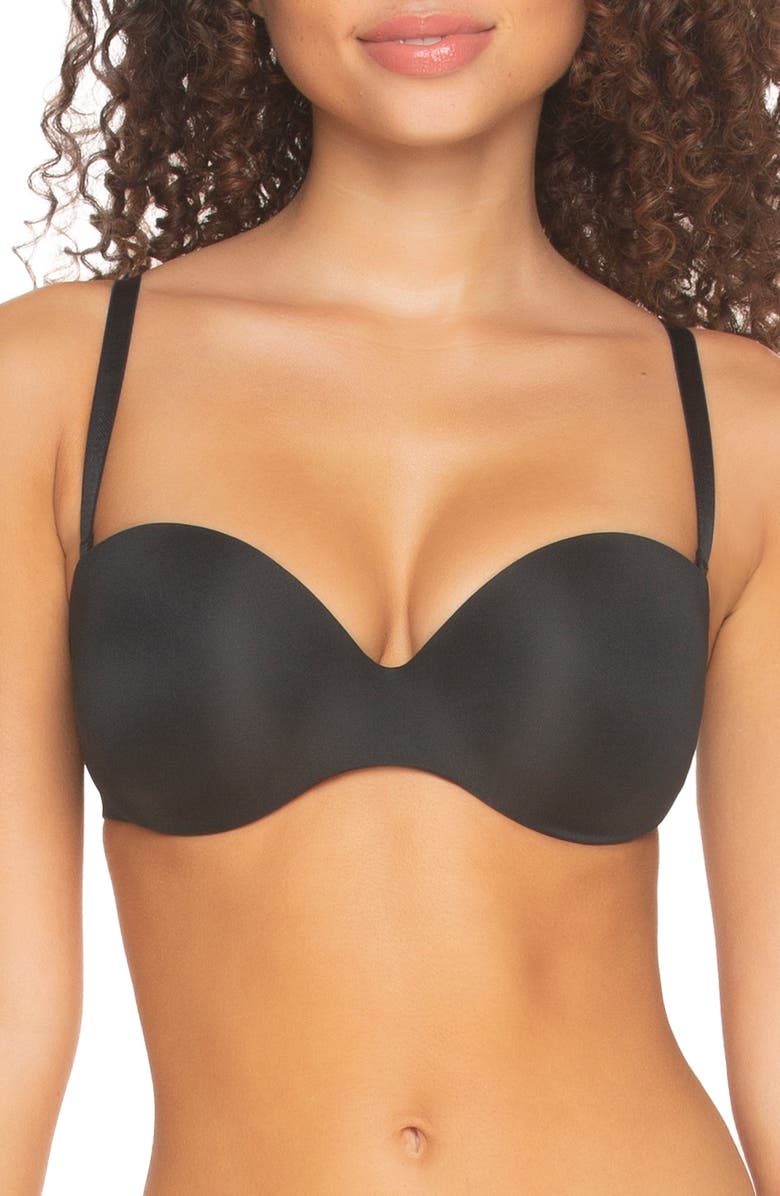Felina Body Luxe Convertible Strapless Underwire Contour Bra, Alternate, color, Black