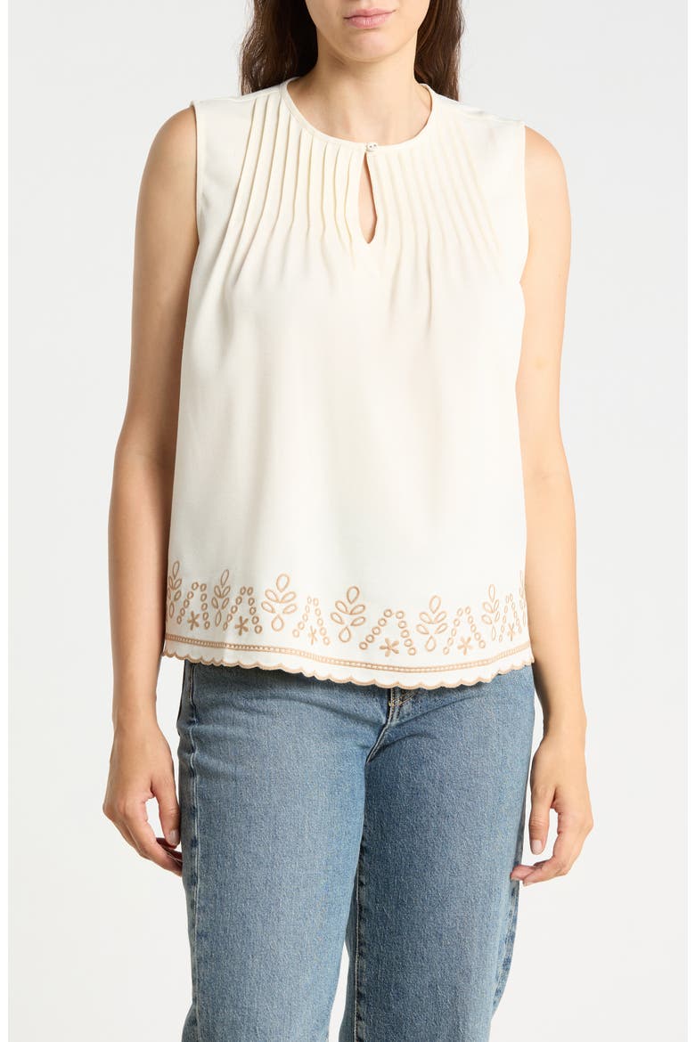 Embroidered Shell, Main, color, FAWN/ TAOS TAUPE