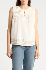 Adrianna Papell Embroidered Shell