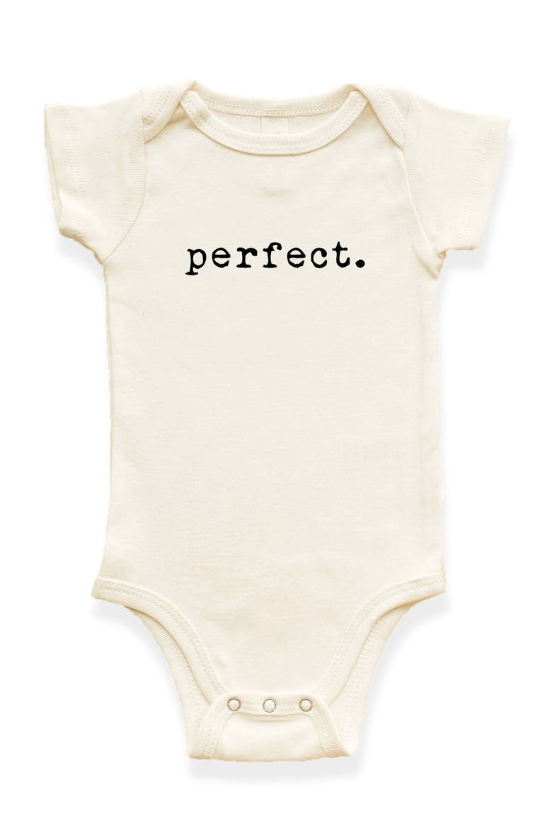 Perfect Organic Cotton Baby Bodysuit, Main, color, Natural Black Lettering
