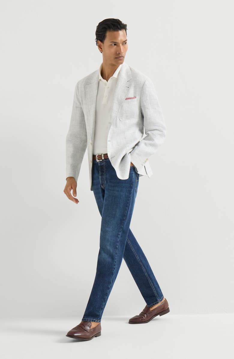 Brunello Cucinelli Traditional fit five-pocket trousers, Alternate, color, Denim