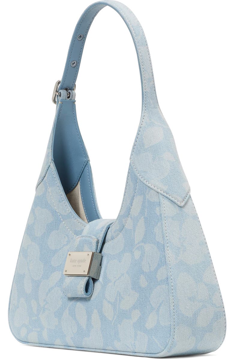 Kate Spade New York small noveau printed denim shoulder bag, Alternate, color,