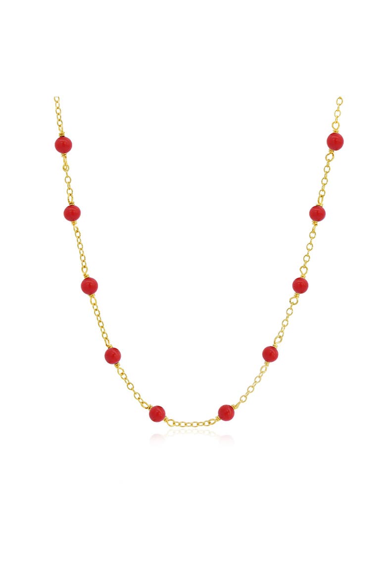 Coral Bead Chain Necklace, Main, color, Coral