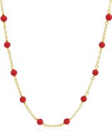 The Lovery Fine Jewelry Coral Bead Chain Necklace
