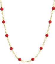 The Lovery Fine Jewelry Coral Bead Chain Necklace