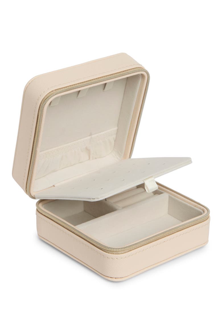 Mom Square Travel Jewelry Box, Alternate, color, CREAM- GOLD MOM