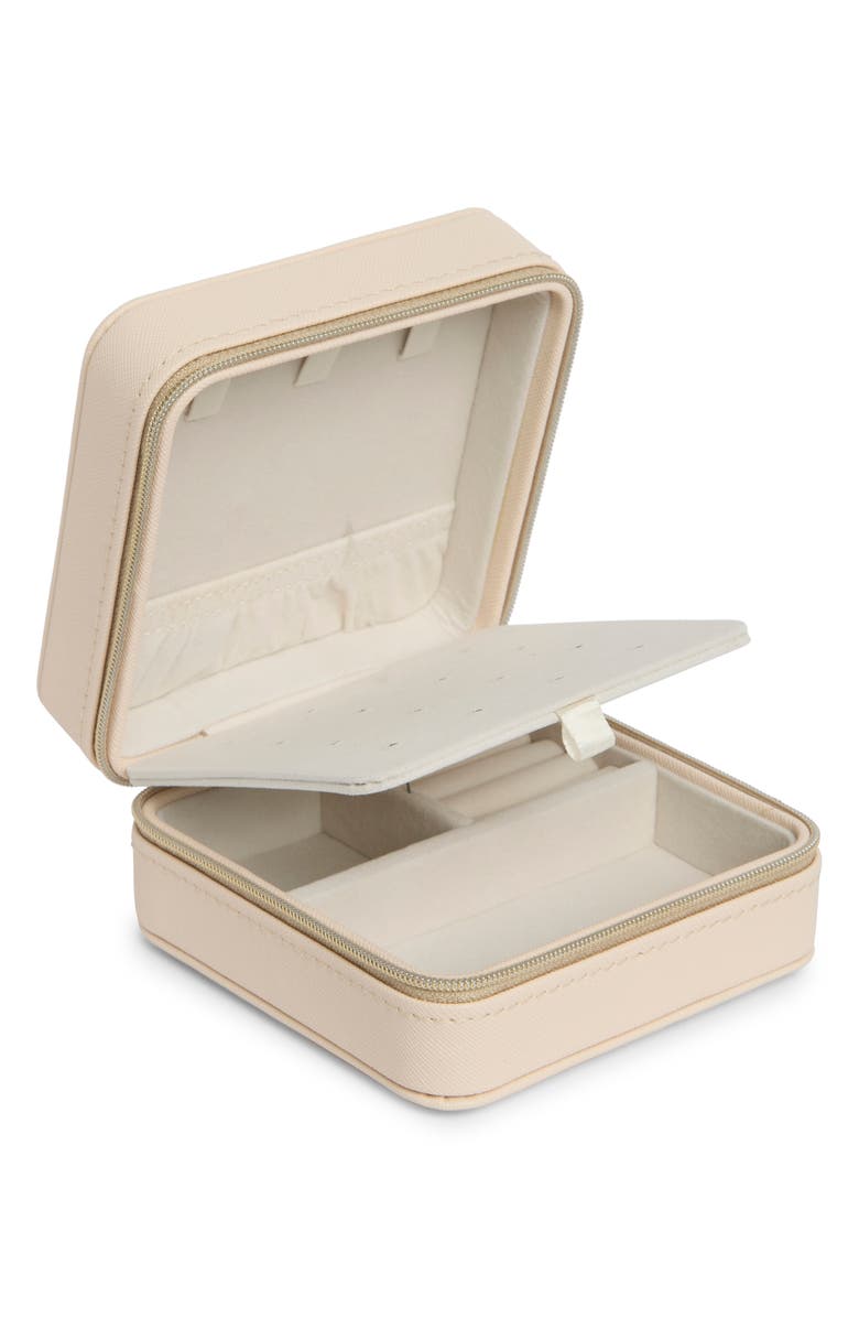 Nordstrom Mom Square Travel Jewelry Box, Alternate, color, Cream- Gold Mom