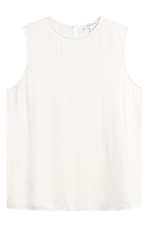 Nordstrom Satin Scoop Neck Tank In White