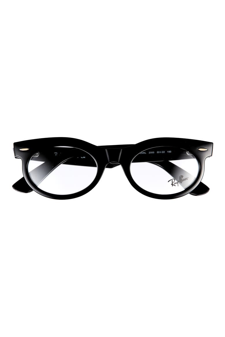 50mm Oval Optical Glasses, Main, color, BLACK