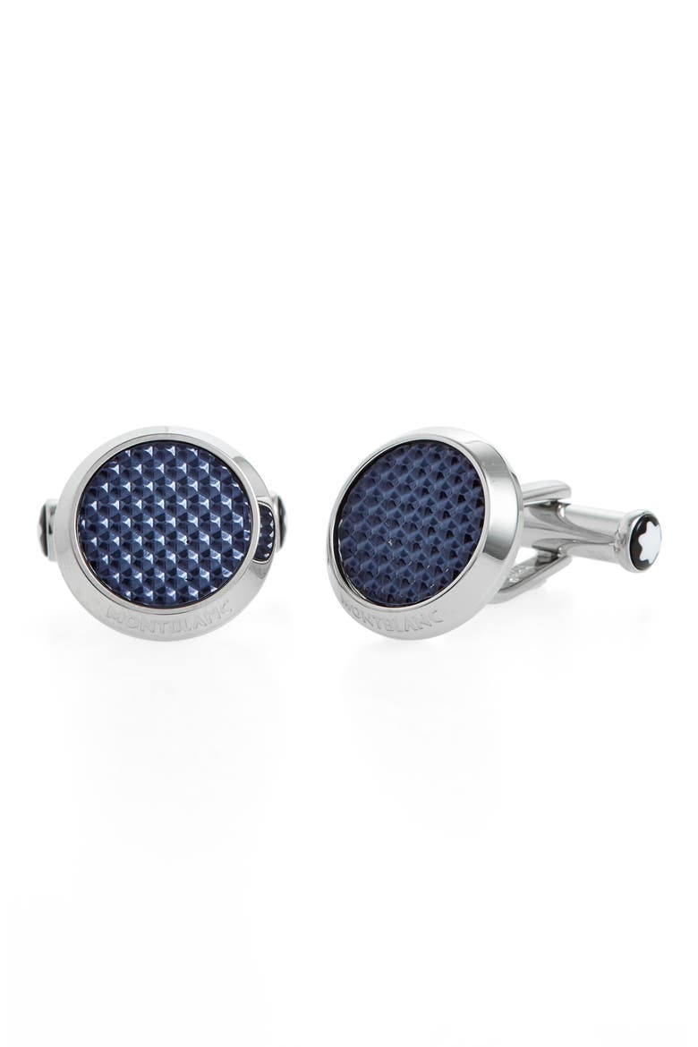 Lacquer Inlay Cuff Links, Main, color, BLUE